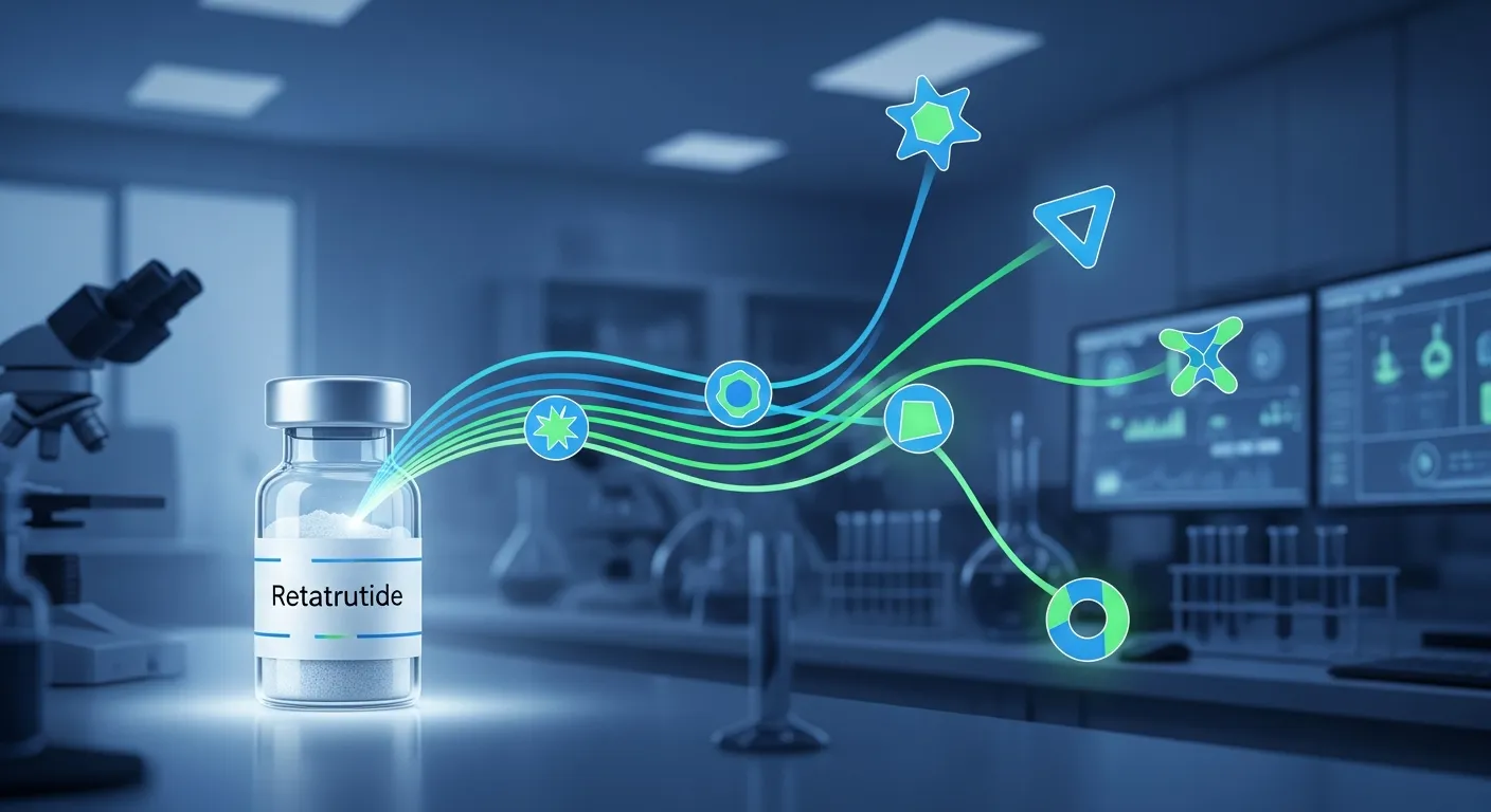 Retatrutide triple agonist peptide research, GIP GLP-1 and glucagon receptor metabolic studies in Australian laboratory